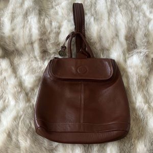 Brown leather backpack/ crossbody bag